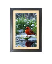 The cute bird  Photo Frame Funny Animal and Bird Cartoon Art, Black color, 11x15 Inch