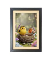 Free Nesting Cartoon Birds   Photo Frame Funny Animal and Bird Cartoon Art, Black color, 11x15 Inch