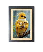 The mother bird  Photo Frame Funny Animal and Bird Cartoon Art, Black color, 11x15 Inch