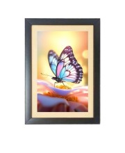 The beautiful butterfly  Photo Frame Funny Animal and Bird Cartoon Art, Black color, 11x15 Inch
