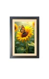 The beautiful butterfly near sunflower Photo Frame Funny Animal and Bird Cartoon Art, Black color, 11x15 Inch The beautiful butterfly near sunflower Photo Frame Funny Animal and Bird Cartoon Art, Black color, 11x15 Inch