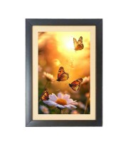 The beautiful butterflies  Photo Frame Funny Animal and Bird Cartoon Art, Black color, 11x15 Inch