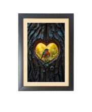 The lovely bird  Photo Frame Funny Animal and Bird Cartoon Art, Black color, 11x15 Inch
