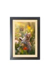 The cat is watching butterfly Photo Frame Funny Animal and Bird Cartoon Art, Black color, 11x15 Inch The cat is watching butterfly Photo Frame Funny Animal and Bird Cartoon Art, Black color, 11x15 Inch