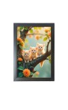 The three cute cats are sitting on the branch Photo Frame Funny Animal and Bird Cartoon Art, Black color, 11x15 Inch The three cute cats are sitting on the branch Photo Frame Funny Animal and Bird Cartoon Art, Black color, 11x15 Inch