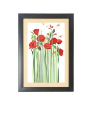 RFID shield passport poppies  Photo Frame Funny Animal and Bird Cartoon Art, Black color, 11x15 Inch