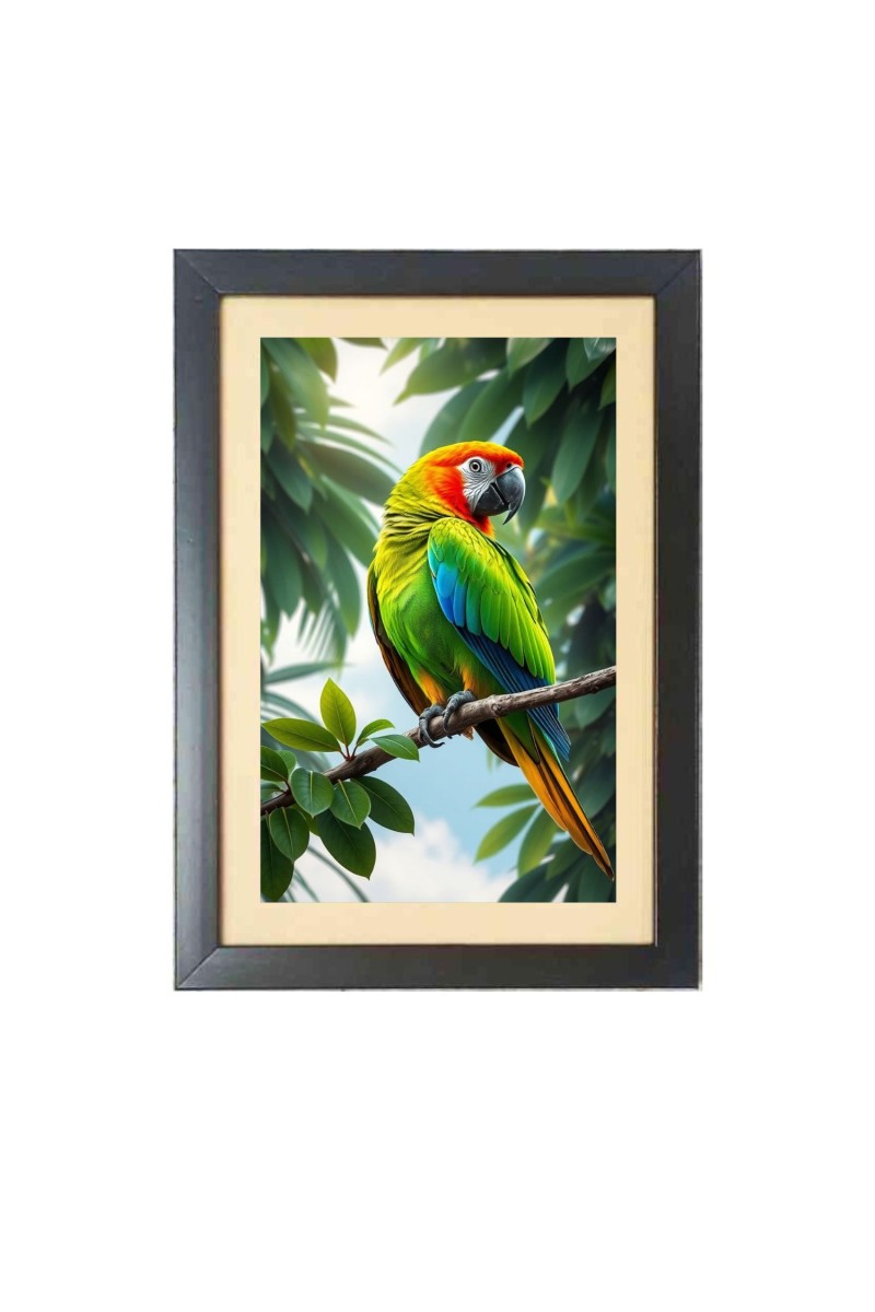The beautiful bird  Photo Frame Funny Animal and Bird Cartoon Art, Black color, 11x15 Inch