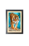 The wild tiger Photo Frame Funny Animal and Bird Cartoon Art, Black color, 11x15 Inch The wild tiger Photo Frame Funny Animal and Bird Cartoon Art, Black color, 11x15 Inch