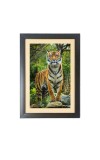 The tiger in the forest Photo Frame Funny Animal and Bird Cartoon Art, Black color, 11x15 Inch The tiger in the forest Photo Frame Funny Animal and Bird Cartoon Art, Black color, 11x15 Inch