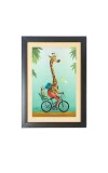 The cartoon animal is riding a bicycle Photo Frame Funny Animal and Bird Cartoon Art, Black color, 11x15 Inch The cartoon animal is riding a bicycle Photo Frame Funny Animal and Bird Cartoon Art, Black color, 11x15 Inch