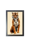 The tiger looking seriously Photo Frame Funny Animal and Bird Cartoon Art, Black color, 11x15 Inch The tiger looking seriously Photo Frame Funny Animal and Bird Cartoon Art, Black color, 11x15 Inch