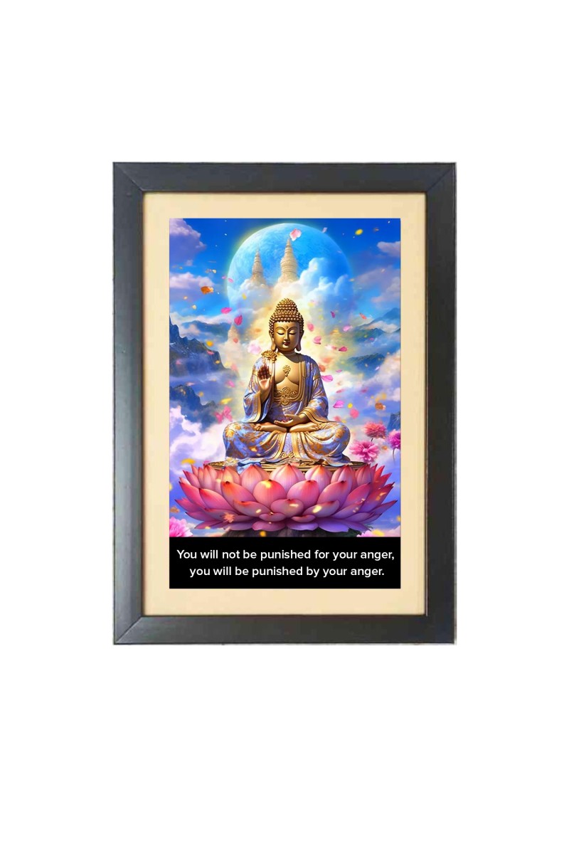 Buddha & His Famous Quote & His Famous Quote Photo Frame - Brown Frame, 11x15 Inches, Perfect for Office & Wall Decoration, Ideal Gift