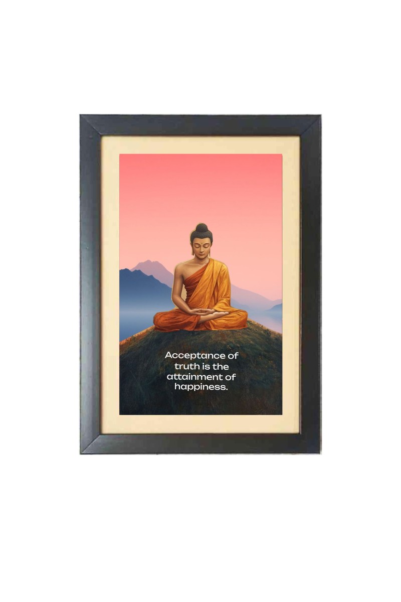 Buddha & His Famous Quote & His Famous Quote Photo Frame - Brown Frame, 11x15 Inches, Perfect for Office & Wall Decoration, Ideal Gift