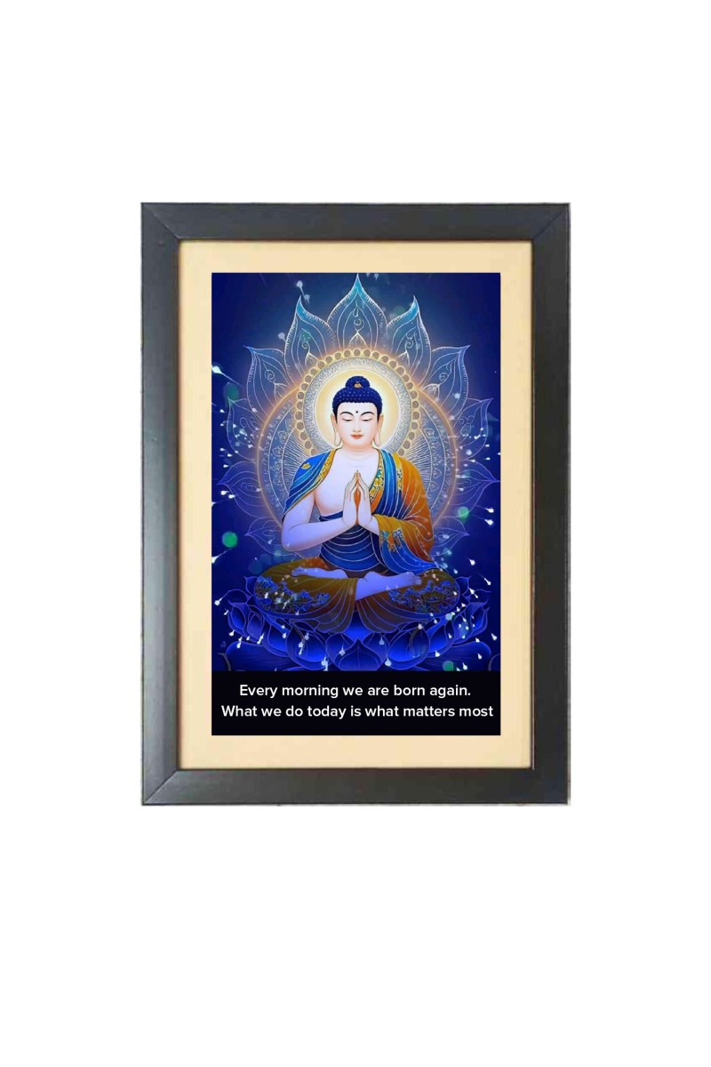 Buddha & His Famous Quote & His Famous Quote Photo Frame - Brown Frame, 11x15 Inches, Perfect for Office & Wall Decoration, Ideal Gift