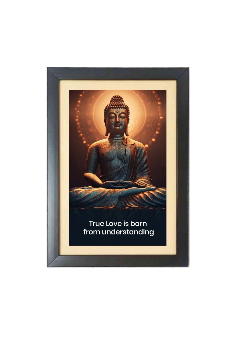 Buddha & His Famous Quote & His Famous Quote Photo Frame - Brown Frame, 11x15 Inches, Perfect for Office & Wall Decoration, Ideal Gift