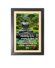 Buddha & His Famous Quote & His Famous Quote Photo Frame - Brown Frame, 11x15 Inches, Perfect for Office & Wall Decoration, Ideal Gift