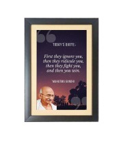 Mahatma Gandhi & His Famous Quote & His Famous Quote Photo Frame - Brown Frame, 11x15 Inches, Perfect for Office & Wall Decoration, Ideal Gift