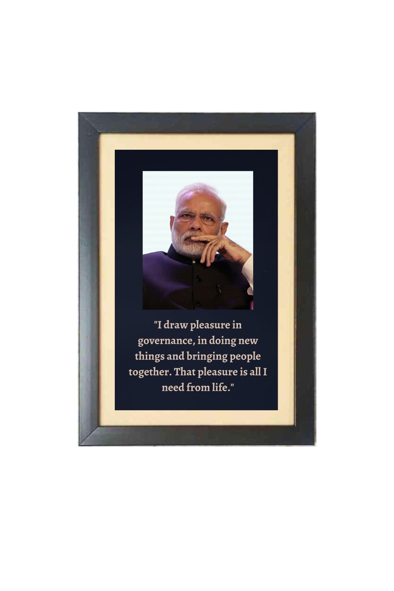Narendra Modi & His Famous Quote & His Famous Quote Photo Frame - Brown Frame, 11x15 Inches, Perfect for Office & Wall Decoration, Ideal Gift