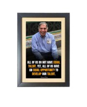 Ratan Naval Tata & His Famous Quote & His Famous Quote Photo Frame - Brown Frame, 11x15 Inches, Perfect for Office & Wall Decoration, Ideal Gift