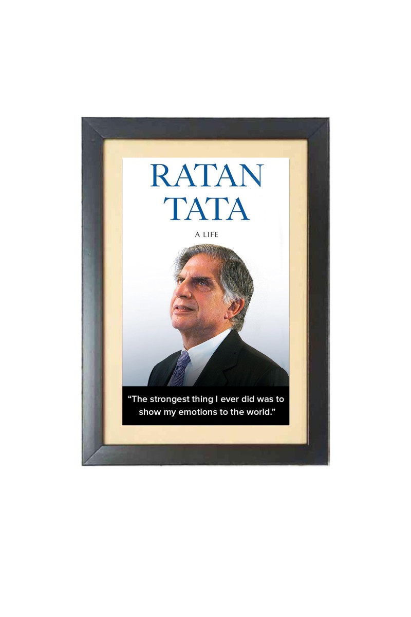 Ratan Naval Tata & His Famous Quote & His Famous Quote Photo Frame - Brown Frame, 11x15 Inches, Perfect for Office & Wall Decoration, Ideal Gift