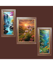 3-Pack Stunning view Photo Frames - 2 Pieces 6x13 Inch & 1 Piece 10x13 Inch - Rustic Wall Art for Home & Office Decor - Botanical Wall Hanging for Living Room, Bedroom, or Workspace