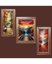 3-Pack The Canvas of the Earth Photo Frames - 2 Pieces 6x13 Inch & 1 Piece 10x13 Inch - Rustic Wall Art for Home & Office Decor - Botanical Wall Hanging for Living Room, Bedroom, or Wor