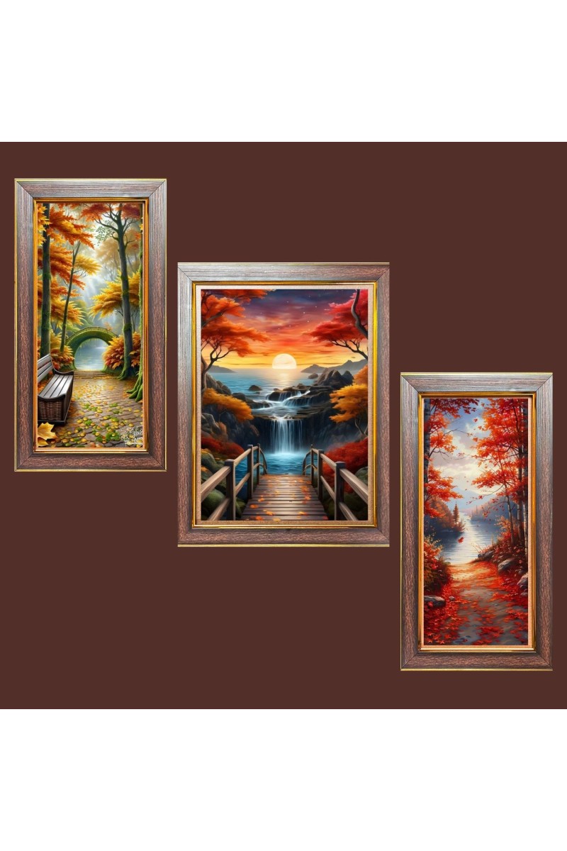 3-Pack The Canvas of the Earth Photo Frames - 2 Pieces 6x13 Inch & 1 Piece 10x13 Inch - Rustic Wall Art for Home & Office Decor - Botanical Wall Hanging for Living Room, Bedroom, or Wor