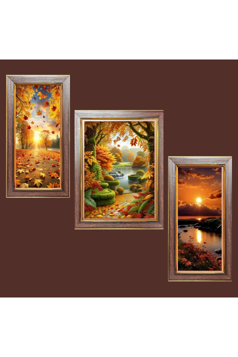 3-Pack The Heartbeat of the Forest Photo Frames - 2 Pieces 6x13 Inch & 1 Piece 10x13 Inch - Rustic Wall Art for Home & Office Decor - Botanical Wall Hanging for Living Room, Bedroom, or