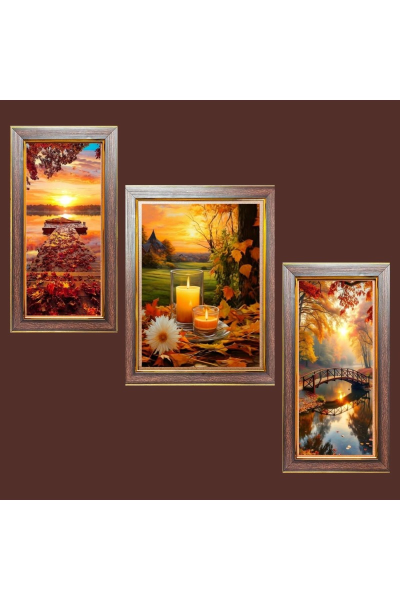 3-Pack Beneath the Sky, Beyond Time Photo Frames - 2 Pieces 6x13 Inch & 1 Piece 10x13 Inch - Rustic Wall Art for Home & Office Decor - Botanical Wall Hanging for Living Room, Bedroom, o