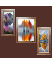 3-Pack Nature's Timeless Tale Photo Frames - 2 Pieces 6x13 Inch & 1 Piece 10x13 Inch - Rustic Wall Art for Home & Office Decor - Botanical Wall Hanging for Living Roo