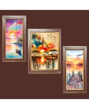 3-Pack Nature's Mirror Photo Frames - 2 Pieces 6x13 Inch & 1 Piece 10x13 Inch - Rustic Wall Art for Home & Office Decor - Botanical Wall Hanging for Living Room, Bedr