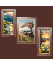 3-Pack Aurora's Whisper Photo Frames - 2 Pieces 6x13 Inch & 1 Piece 10x13 Inch - Rustic Wall Art for Home & Office Decor - Botanical Wall Hanging for Living Room, Bed