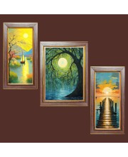 3-Pack Dawn's Gentle Glow Photo Frames - 2 Pieces 6x13 Inch & 1 Piece 10x13 Inch - Rustic Wall Art for Home & Office Decor - Botanical Wall Hanging for Living Room, B