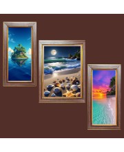 3-Pack The Sky's Silent Story Photo Frames - 2 Pieces 6x13 Inch & 1 Piece 10x13 Inch - Rustic Wall Art for Home & Office Decor - Botanical Wall Hanging for Living Roo