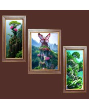 3-Pack The Edge of Reality Photo Frames - 2 Pieces 6x13 Inch & 1 Piece 10x13 Inch - Rustic Wall Art for Home & Office Decor - Botanical Wall Hanging for Living Room, Bedroom, or Workspa