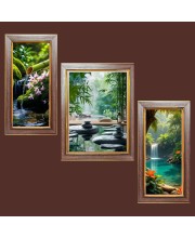 3-Pack A Glimpse of serenity Photo Frames - 2 Pieces 6x13 Inch & 1 Piece 10x13 Inch - Rustic Wall Art for Home & Office Decor - Botanical Wall Hanging for Living Room, Bedroom, or Works