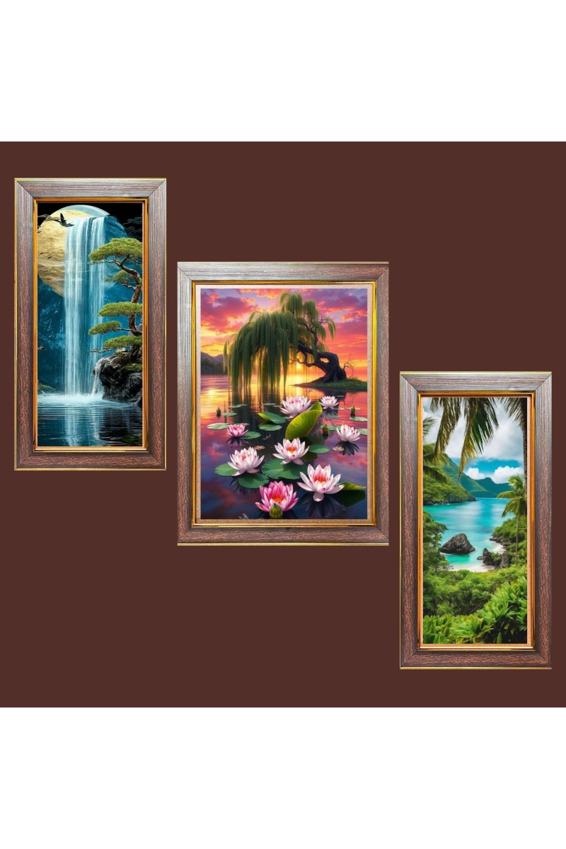 3-Pack The Diverse Faces of Nature Photo Frames - 2 Pieces 6x13 Inch & 1 Piece 10x13 Inch - Rustic Wall Art for Home & Office Decor - Botanical Wall Hanging for Living Room, Bedroom, or
