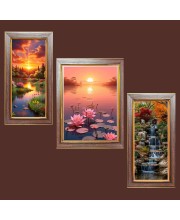 3-Pack Nature's Color Palette Photo Frames - 2 Pieces 6x13 Inch & 1 Piece 10x13 Inch - Rustic Wall Art for Home & Office Decor - Botanical Wall Hanging for Living Roo