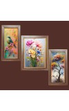 3-Pack Beautiful flowers and tree painting Photo Frames - 2 Pieces 6x13 Inch & 1 Piece 10x13 Inch - Rustic Wall Art for Home & Office Decor - Botanical Wall Hanging for Living Room, Bed