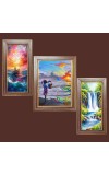 3-Pack Creative painting Photo Frames - 2 Pieces 6x13 Inch & 1 Piece 10x13 Inch - Rustic Wall Art for Home & Office Decor - Botanical Wall Hanging for Living Room, Bedroom, or Workspace