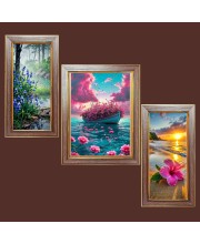 3-Pack Beautiful view  Photo Frames - 2 Pieces 6x13 Inch & 1 Piece 10x13 Inch - Rustic Wall Art for Home & Office Decor - Botanical Wall Hanging for Living Room, Bedroom, or Workspace