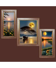 3-Pack serenity view  Photo Frames - 2 Pieces 6x13 Inch & 1 Piece 10x13 Inch - Rustic Wall Art for Home & Office Decor - Botanical Wall Hanging for Living Room, Bedroom, or Workspace