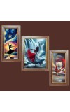 3-Pack Beautiful girl aura painting Photo Frames - 2 Pieces 6x13 Inch & 1 Piece 10x13 Inch - Rustic Wall Art for Home & Office Decor - Botanical Wall Hanging for Living Room, Bedroom, o