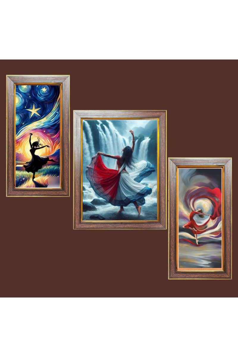 3-Pack Beautiful girl aura painting Photo Frames - 2 Pieces 6x13 Inch & 1 Piece 10x13 Inch - Rustic Wall Art for Home & Office Decor - Botanical Wall Hanging for Living Room, Bedroom, o