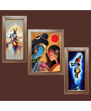 3-Pack Divine god painting Photo Frames - 2 Pieces 6x13 Inch & 1 Piece 10x13 Inch - Rustic Wall Art for Home & Office Decor - Botanical Wall Hanging for Living Room, Bedroom, or Workspa