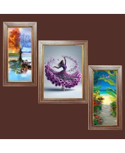 3-Pack Stunning painting Photo Frames - 2 Pieces 6x13 Inch & 1 Piece 10x13 Inch - Rustic Wall Art for Home & Office Decor - Botanical Wall Hanging for Living Room, Bedroom, or Workspace