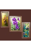 3-Pack Cute flower painting Photo Frames - 2 Pieces 6x13 Inch & 1 Piece 10x13 Inch - Rustic Wall Art for Home & Office Decor - Botanical Wall Hanging for Living Room, Bedroom, or Worksp