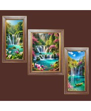 3-Pack Best waterfall view Photo Frames - 2 Pieces 6x13 Inch & 1 Piece 10x13 Inch - Rustic Wall Art for Home & Office Decor - Botanical Wall Hanging for Living Room, Bedroom, or Workspa