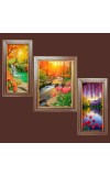 3-Pack Elegant nature Photo Frames - 2 Pieces 6x13 Inch & 1 Piece 10x13 Inch - Rustic Wall Art for Home & Office Decor - Botanical Wall Hanging for Living Room, Bedroom, or Workspace