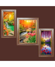3-Pack Elegant nature Photo Frames - 2 Pieces 6x13 Inch & 1 Piece 10x13 Inch - Rustic Wall Art for Home & Office Decor - Botanical Wall Hanging for Living Room, Bedroom, or Workspace